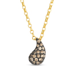 Le Vian Chocolate Diamond Teardrop Necklace 1/5 ct tw 14K Honey Gold 19"