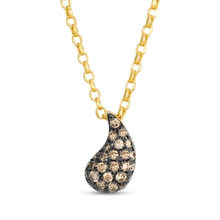 Le Vian Chocolate Diamond Teardrop Necklace 1/5 ct tw 14K Honey Gold 19"