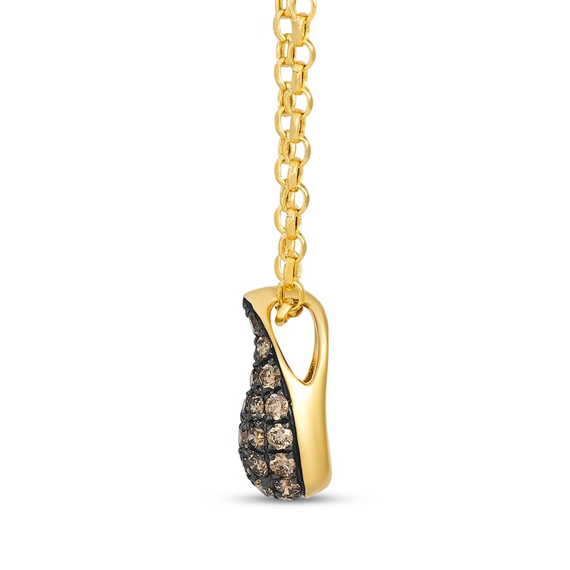 Main Image 2 of Le Vian Chocolate Diamond Teardrop Necklace 1/5 ct tw 14K Honey Gold 19"