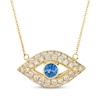 Thumbnail Image 1 of Le Vian Blue Sapphire Evil Eye Necklace 1 ct tw Diamonds 14K Honey Gold 20"