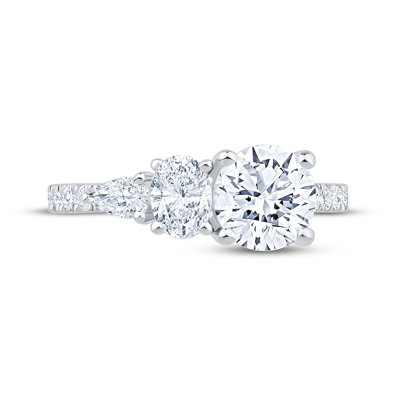 Main Image 3 of Now + Forever Round-Cut, Oval-Cut & Pear-Shaped Lab-Grown Diamond Engagement Ring 2-1/5 ct tw 14K White Gold