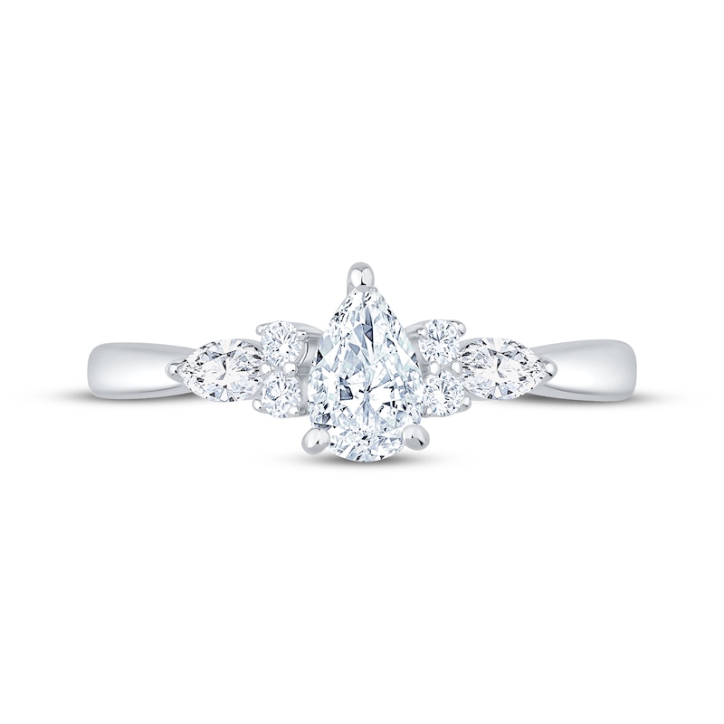 Main Image 3 of Now + Forever Lab-Grown Diamonds Pear-Shaped Engagement Ring 3/4 ct tw 14K White Gold