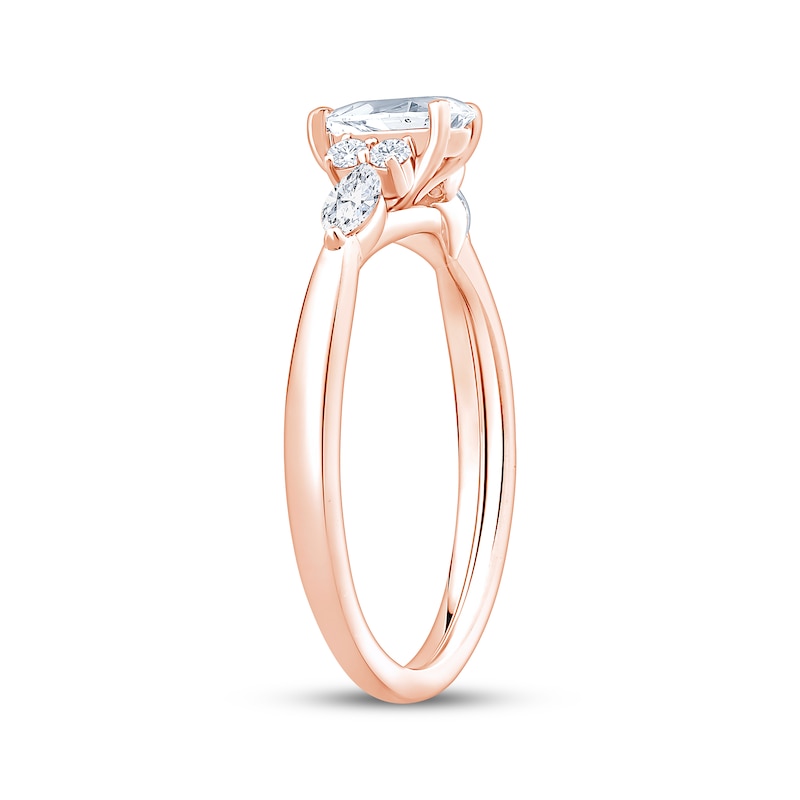 Main Image 2 of Now + Forever Lab-Grown Diamonds Pear-Shaped Engagement Ring 3/4 ct tw 14K Rose Gold