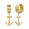 Thumbnail Image 1 of Men's Anchor Dangle Huggie Hoop Earrings Yellow Ion-Plated Stainless Steel