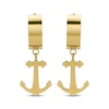 Thumbnail Image 2 of Men's Anchor Dangle Huggie Hoop Earrings Yellow Ion-Plated Stainless Steel