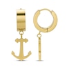 Thumbnail Image 3 of Men's Anchor Dangle Huggie Hoop Earrings Yellow Ion-Plated Stainless Steel