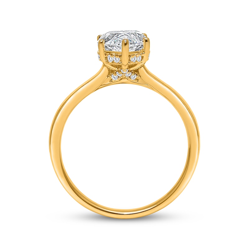 Main Image 2 of Now + Forever Lab-Grown Diamonds Marquise-Cut Solitaire Plus Engagement Ring 3-1/8 ct tw 14K Yellow Gold (F/VS2)