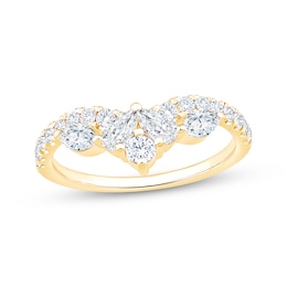 Now + Forever Lab-Grown Diamonds Pear, Marquise & Round-Cut Contour Ring 7/8 ct tw 14K Yellow Gold