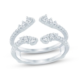 Now + Forever Lab-Grown Diamonds Graduated Open Enhancer Ring 1/2 ct tw 14K White Gold