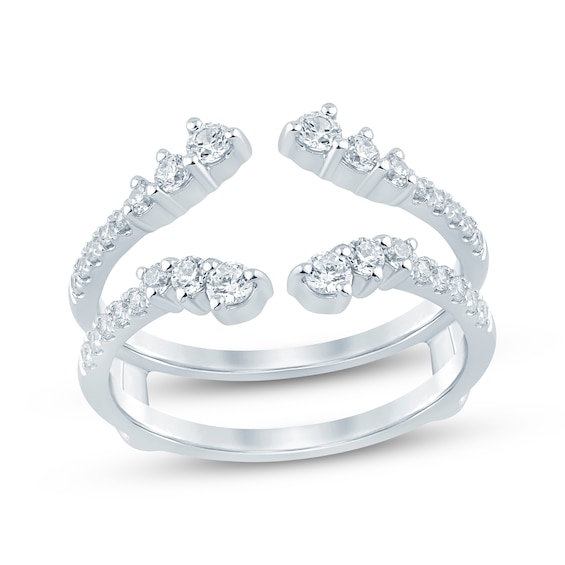 Now + Forever Lab-Grown Diamonds Graduated Open Enhancer Ring 1/2 ct tw 14K White Gold