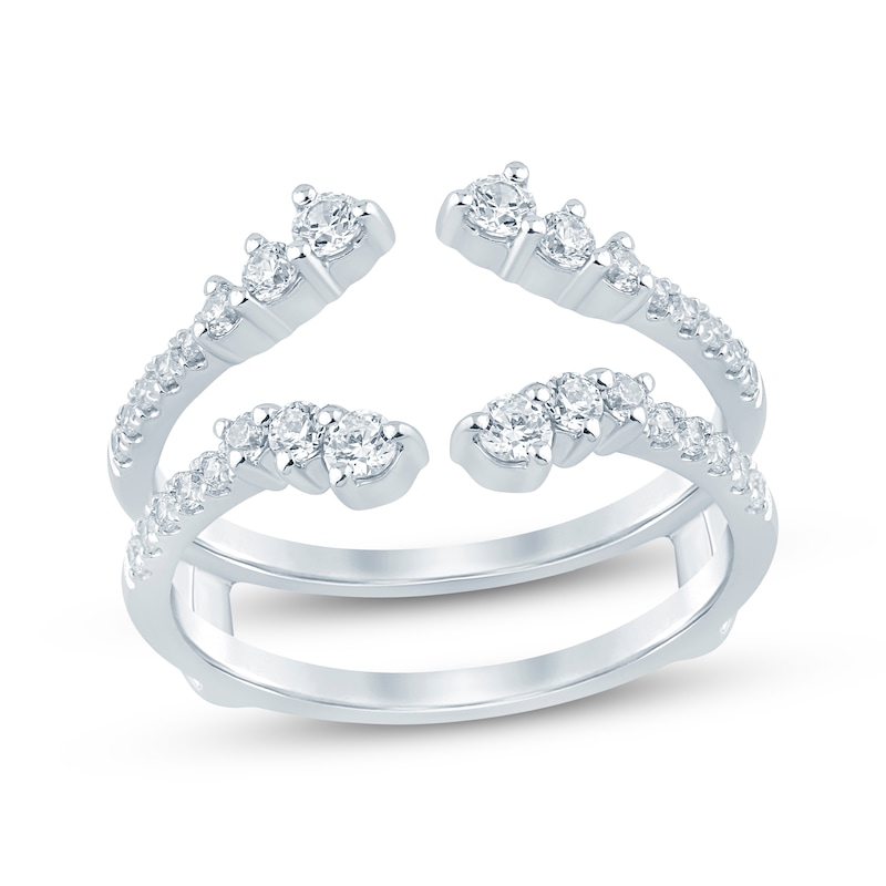 Main Image 1 of Now + Forever Lab-Grown Diamonds Graduated Open Enhancer Ring 1/2 ct tw 14K White Gold