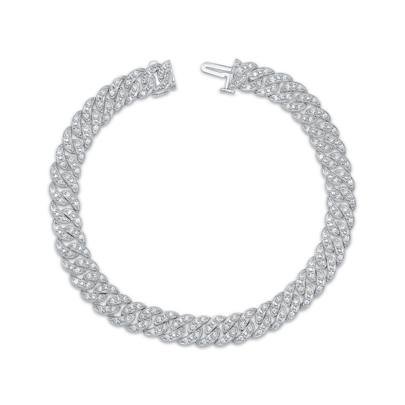 Main Image 1 of KAY Lab-Grown Diamonds Curb Chain Bracelet 1 ct tw Sterling Silver 7.25"
