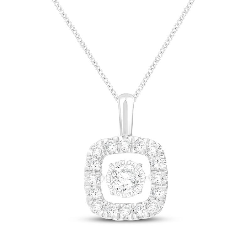 Main Image 1 of Unstoppable Love Lab-Grown Diamond Necklace 1 ct tw 14K White Gold 19"