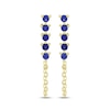 Thumbnail Image 2 of STUDIO BY KAY Blue Lab-Created Sapphire Chain Drop Earrings 24K Yellow Gold Vermeil Sterling Silver