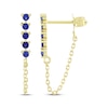 Thumbnail Image 3 of STUDIO BY KAY Blue Lab-Created Sapphire Chain Drop Earrings 24K Yellow Gold Vermeil Sterling Silver