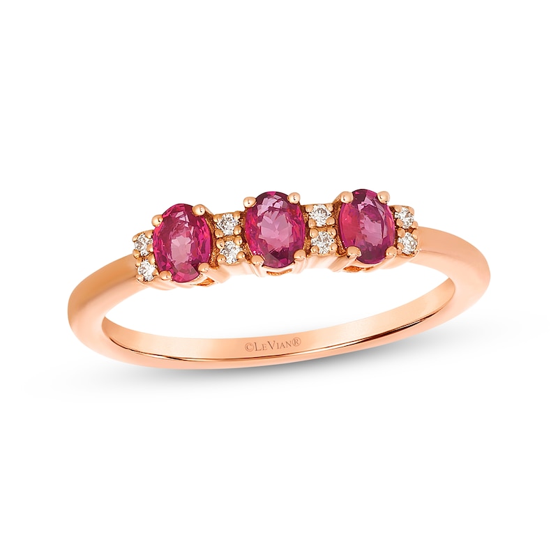 Main Image 1 of Le Vian Oval-Cut Ruby Ring Diamonds 14K Strawberry Gold