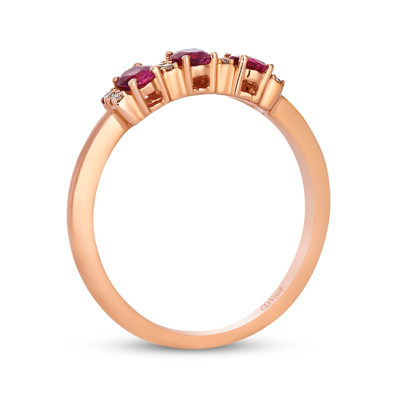 Main Image 3 of Le Vian Oval-Cut Ruby Ring Diamonds 14K Strawberry Gold
