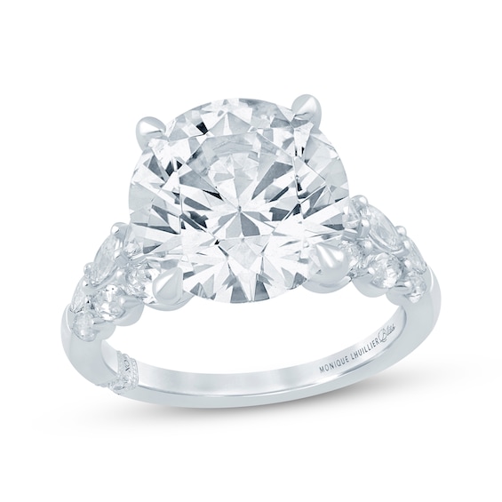 Monique Lhuillier Bliss Round-Cut Lab-Grown Diamond Engagement Ring 6-7/8 ct tw 18K White Gold
