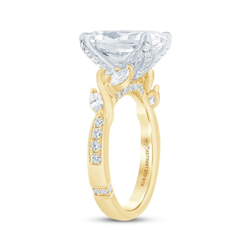 Main Image 2 of Monique Lhuillier Bliss Oval-Cut Lab-Grown Diamond Engagement Ring 4-3/4 ct tw 18K Two-Tone Gold