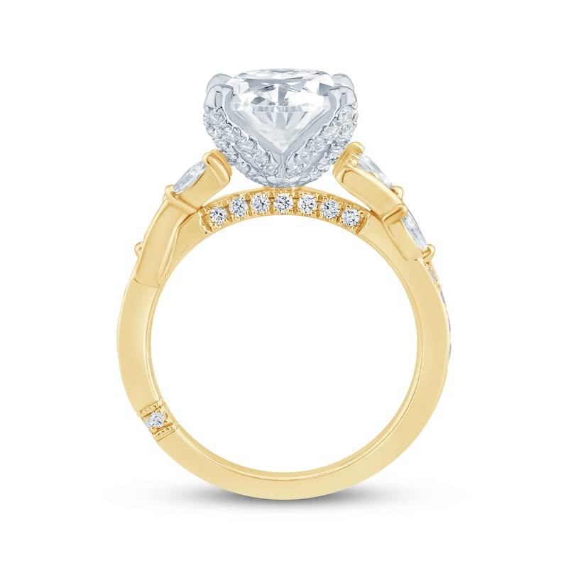 Main Image 3 of Monique Lhuillier Bliss Oval-Cut Lab-Grown Diamond Engagement Ring 4-3/4 ct tw 18K Two-Tone Gold