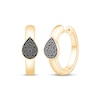 Thumbnail Image 1 of Black Multi-Diamond Hoop Earrings 1/4 ct tw 10K Yellow Gold