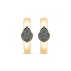 Thumbnail Image 2 of Black Multi-Diamond Hoop Earrings 1/4 ct tw 10K Yellow Gold