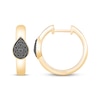 Thumbnail Image 3 of Black Multi-Diamond Hoop Earrings 1/4 ct tw 10K Yellow Gold