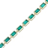 Thumbnail Image 2 of STUDIO BY KAY Baguette-Cut Lab-Created Emerald Bracelet 24K Yellow Gold Vermeil Sterling Silver 7.25"