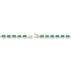 Thumbnail Image 3 of STUDIO BY KAY Baguette-Cut Lab-Created Emerald Bracelet 24K Yellow Gold Vermeil Sterling Silver 7.25"