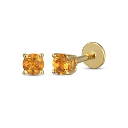 STUDIO BY KAY Citrine Solitaire Stud Earrings 24K Yellow Gold Vermeil Sterling Silver