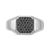 Thumbnail Image 4 of Men's Natural Black Spinel Octagon Signet Ring Sterling Silver