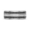 Thumbnail Image 4 of Men's Natural Black Spinel Woven Herringbone Pattern Ring Sterling Silver