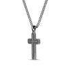 Thumbnail Image 2 of Twelve Crowns Men's Natural Black Spinel Cross Necklace Black Rhodium-Plated Sterling Silver 24"