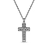 Thumbnail Image 3 of Twelve Crowns Men's Natural Black Spinel Cross Necklace Black Rhodium-Plated Sterling Silver 24"