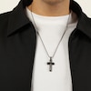 Thumbnail Image 6 of Twelve Crowns Men's Natural Black Spinel Cross Necklace Black Rhodium-Plated Sterling Silver 24"