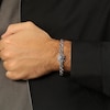 Thumbnail Image 5 of Twelve Crowns Men's Natural Sodalite & Blue Lab-Created Sapphire Curb Link Bracelet Sterling Silver 8.5"