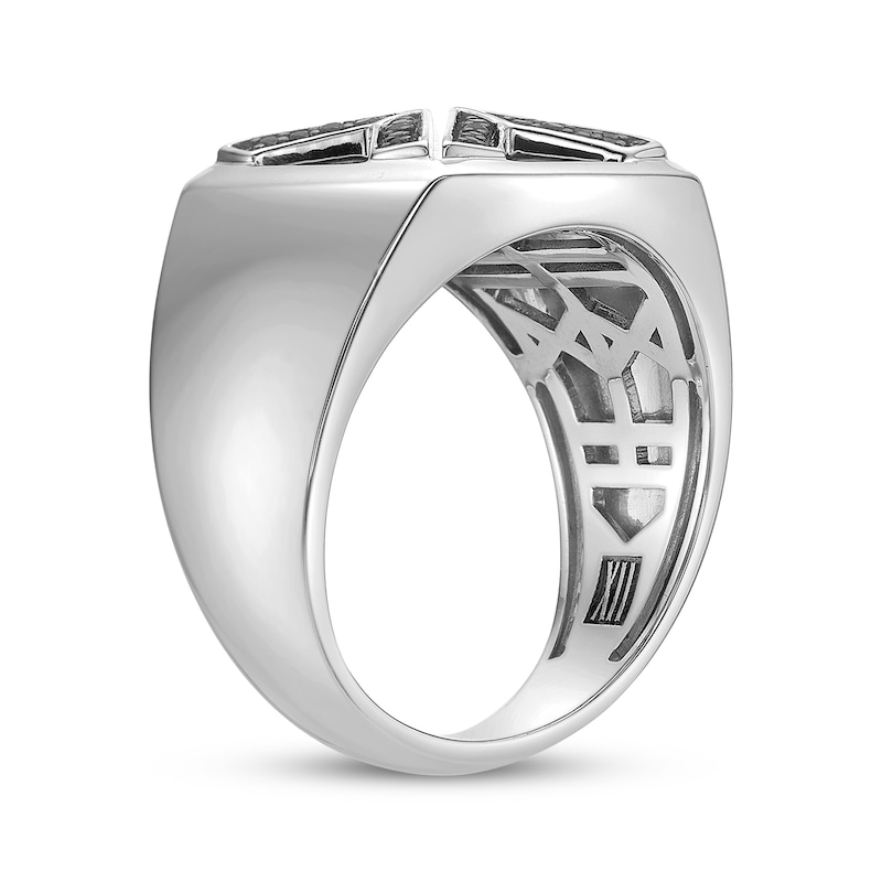 Main Image 2 of Twelve Crowns Men's Cushion-Cut Natural Sodalite & Blue Lab-Created Sapphire Signet Ring Sterling Silver