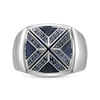 Thumbnail Image 4 of Twelve Crowns Men's Cushion-Cut Natural Sodalite & Blue Lab-Created Sapphire Signet Ring Sterling Silver