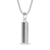 Thumbnail Image 2 of Men's Natural Black Spinel Two-Row Dog Tag Necklace Sterling Silver 24"