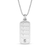Thumbnail Image 3 of Men's Natural Black Spinel Two-Row Dog Tag Necklace Sterling Silver 24"