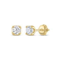 THE LEO Legacy Lab-Grown Diamond Round-Cut Solitaire Stud Earrings 1/2 ct tw 14K Yellow Gold (F/VS2)