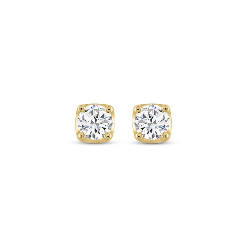 Main Image 2 of THE LEO Legacy Lab-Grown Diamond Round-Cut Solitaire Stud Earrings 1/2 ct tw 14K Yellow Gold (F/VS2)