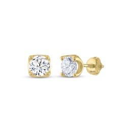 THE LEO Legacy Lab-Grown Diamond Round-Cut Solitaire Stud Earrings 1-1/2 ct tw 14K Yellow Gold (F/VS2)