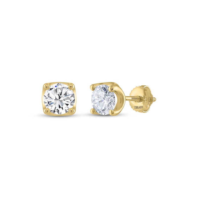 Main Image 1 of THE LEO Legacy Lab-Grown Diamond Round-Cut Solitaire Stud Earrings 1-1/2 ct tw 14K Yellow Gold (F/VS2)