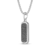 Thumbnail Image 2 of Men's Natural Black Spinel Dog Tag Necklace Sterling Silver 24"