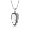Thumbnail Image 2 of Men's Natural Black Spinel Shield-Shaped Necklace Sterling Silver 24"
