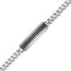 Thumbnail Image 3 of Men's Natural Black Spinel Two-Row ID Bracelet Sterling Silver 8.5"