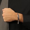 Thumbnail Image 6 of Men's Natural Black Spinel Two-Row ID Bracelet Sterling Silver 8.5"