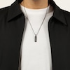 Thumbnail Image 6 of Twelve Crowns Men's Natural Black Spinel Bar Necklace Black Rhodium-Plated Sterling Silver 24"