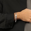 Thumbnail Image 7 of Men's Natural Black Spinel Cross Woven Herringbone Pattern ID Bracelet Sterling Silver 8.5"